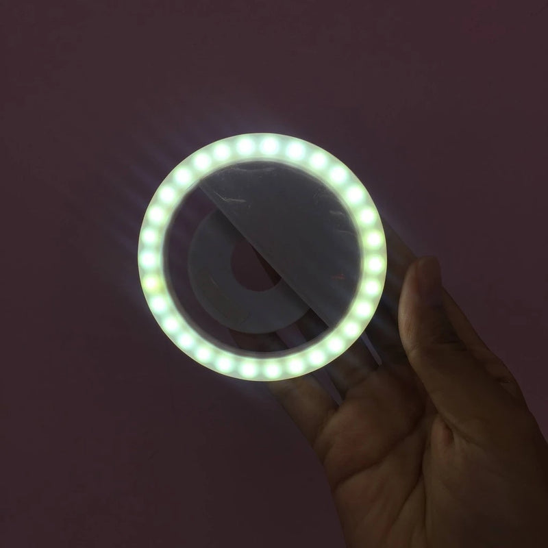 Selfie Ring Light Clips Portátil Celular Universal Recarregável