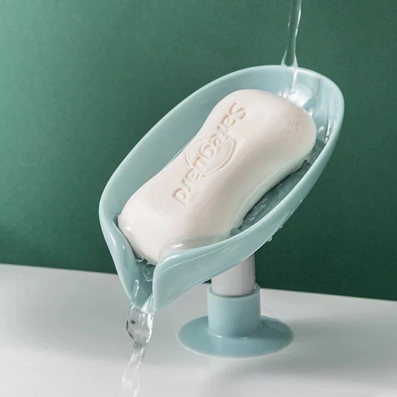 Saboneteira De Pia Escorra A Caixa De Sabão Para Banheiro Com Suporte Ventosa Forma De Folha